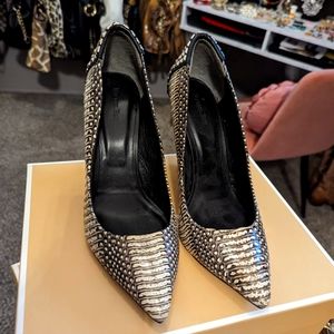 Rachel Roy Snake Skin, Heel Studded Pumps